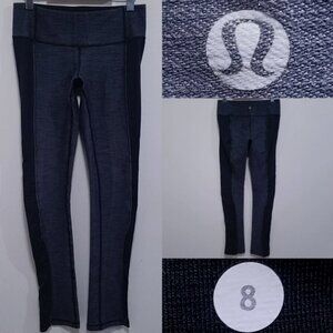 Lululemon Leggings 8 Medium Pants Skinny Gray Black Woman's 32" Inseam